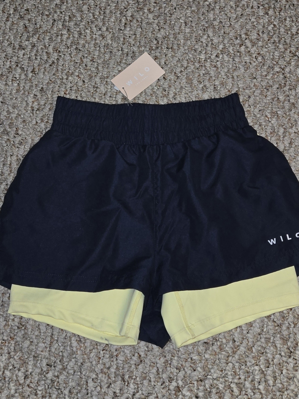 Willow Black and Yellow Contrast Trim Women’s Athletic Shorts